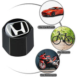 HONDA LOGO Set Emblems with Black Wheel Tire Valves Air Caps Keychain - US SELLER