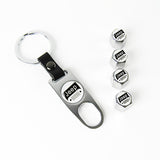 JEEP LOGO Set Emblems with Silver Keychain Tire Wheel Valves Air Caps - US SELLER