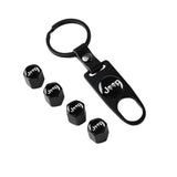 JEEP Set Emblems with Punisher Logo Wheel Tire Valves Black Air Caps Keychain - US SELLER