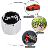 JEEP Set Emblems with Punisher Logo Wheel Tire Valves Silver Air Caps Keychain - US SELLER