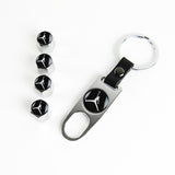 NBA Jordan Jumpman Logo Universal Car SUV Wheel Tire Valves Dust Stem Air Caps Keychain Emblem Silver Set