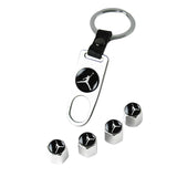 NBA Jordan Jumpman Logo Universal Car SUV Wheel Tire Valves Dust Stem Air Caps Keychain Emblem Silver Set