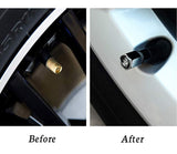 Junction Produce JP Universal Car SUV Wheel Tire Valves Dust Stem Air Caps Keychain Emblem Black Set