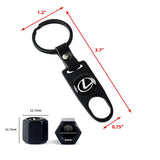 LEXUS Set LOGO Emblems with Wheel Tire Valves Black Air Caps Keychain - US SELLER