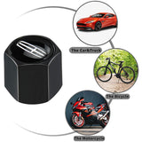 LINCOLN Universal Car SUV Wheel Tire Valves Dust Stem Air Caps Keychain Emblem Black Set