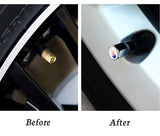MASERATI Universal Car SUV Wheel Tire Valves Dust Stem Air Caps Keychain Emblem Silver Set
