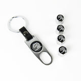 Mazda Set LOGO Emblems with Mazda Speed Silver Keychain Tire Wheel Valves Air Caps - US SELLER