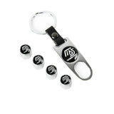 MS Mazda Speed Universal Car SUV Wheel Tire Valves Dust Stem Air Caps Keychain Emblem Silver Set