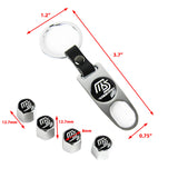 Mazda Set LOGO Emblems with Mazda Speed Silver Keychain Tire Wheel Valves Air Caps - US SELLER