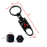 MITSUBISHI LOGO Set Emblems with Black Keychain Tire Wheel Valves Air Caps - US SELLER