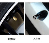 Mugen Universal Car SUV Wheel Tire Valves Dust Stem Air Caps Keychain Emblem Black Set