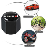 JDM NISMO Universal Car SUV Wheel Tire Valves Dust Stem Air Caps Keychain Emblem Black Set