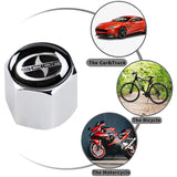Scion Universal Car SUV Wheel Tire Valves Dust Stem Air Caps Keychain Emblem Silver Set