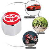 Toyota Set LOGO Emblems with Wheel Tire Valves Air Caps Keychain - US SELLER