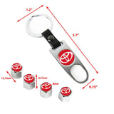 Toyota Set LOGO Emblems with Tire Wheel Valves Air Caps Keychain - US SELLER