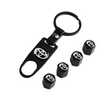 Toyota LOGO Set Emblems with Keychain Tire Wheel Valves Air Caps - US SELLER