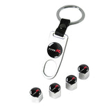 TYPE R Logo Honda Civic Car Wheel Tire Valves Dust Stem Air Caps Keychain Emblem KEY FOB Silver Set - US SELLER