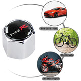 TYPE R Logo Honda Civic Car Wheel Tire Valves Dust Stem Air Caps Keychain Emblem KEY FOB Silver Set - US SELLER