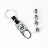 VOLVO Set LOGO Emblems with Tire Valves Wheel Air Caps Keychain - US SELLER
