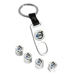 VOLVO Set LOGO Emblems with Tire Valves Wheel Air Caps Keychain - US SELLER