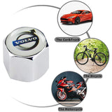 VOLVO Set LOGO Emblems with Keychain Tire Valves Wheel Air Caps - US SELLER
