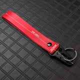 For Mercedes-AMG Racing Logo Keychain Metal Key Ring Hook Red Strap Nylon Lanyard