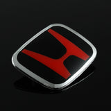 3 PCS Set Red/Black JDM H Front & Rear Emblems with Civic Rear Chrome Emblem For 06-11 CIVIC SEDAN DX EX LX SI