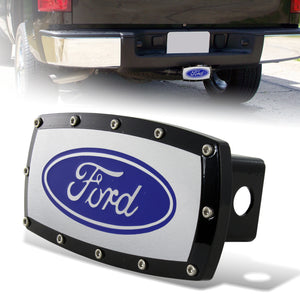 Black FORD LOGO Hitch Cover Plug Cap For 2" Trailer Tow Receiver with ALLEN BOLTS DESIGN
