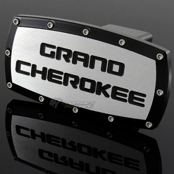 Black JEEP GRAND CHEROKEE Engraved Billet Hitch Cover Plug Cap For 2