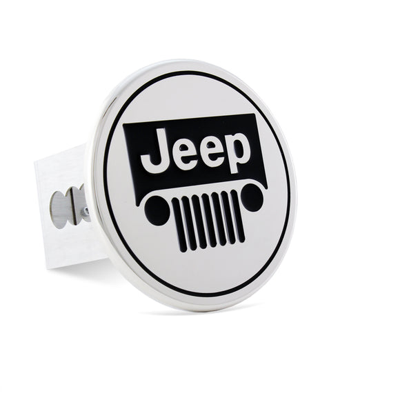 JEEP Polished Stainless Steel Engraved Billet Hitch Cover Cap Plug For 2