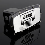 Black JEEP Engraved Billet Grill Hitch Cover Plug Cap For 2" Trailer Tow Receiver with ALLEN BOLTS DESIGN