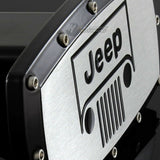 Black JEEP Engraved Billet Grill Hitch Cover Plug Cap For 2" Trailer Tow Receiver with ALLEN BOLTS DESIGN