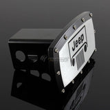 Black JEEP Engraved Billet Grill Hitch Cover Plug Cap For 2" Trailer Tow Receiver with ALLEN BOLTS DESIGN