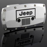 JEEP Engraved Billet Grill Hitch Cover Plug Cap For 2" Trailer Tow Receiver with ALLEN BOLTS DESIGN