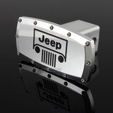 JEEP Engraved Billet Grill Hitch Cover Plug Cap For 2" Trailer Tow Receiver with ALLEN BOLTS DESIGN