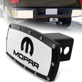 Black MOPAR Engraved Billet Hitch Cover Plug Cap For 2" Trailer Tow Receiver with ALLEN BOLTS DESIGN