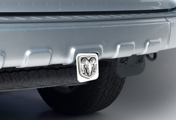 Chrome 3D DODGE RAM Engraved Billet LOGO Stainless Steel Hitch Cover Plug Cap For 2