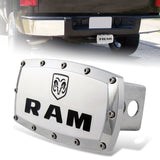 DODGE RAM Engraved Billet LOGO Hitch Cover Plug Cap For 2" Trailer Receiver with ALLEN BOLTS DESIGN