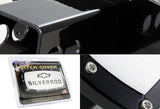 Black CHEVROLET SILVERADO CHEVY LOGO Engraved Billet Hitch Cover Plug Cap For 2" Trailer Receiver with ALLEN BOLTS DESIGN