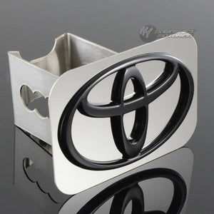 TOYOTA Black Logo Stainless Hitch Cover Plug Cap For 2" Trailer Tow Receiver