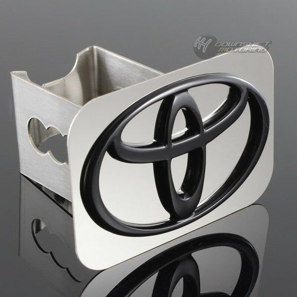 TOYOTA Black Logo Stainless Hitch Cover Plug Cap For 2