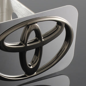 TOYOTA Gun Metal 3D Black Pearl Logo Stainless Steel Hitch Cover Plug Cap For 2" Trailer Tow Receiver