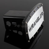 Black JEEP WRANGLER Engraved Billet Hitch Cover Plug Cap For 2" Trailer Receiver with ALLEN BOLTS DESIGN