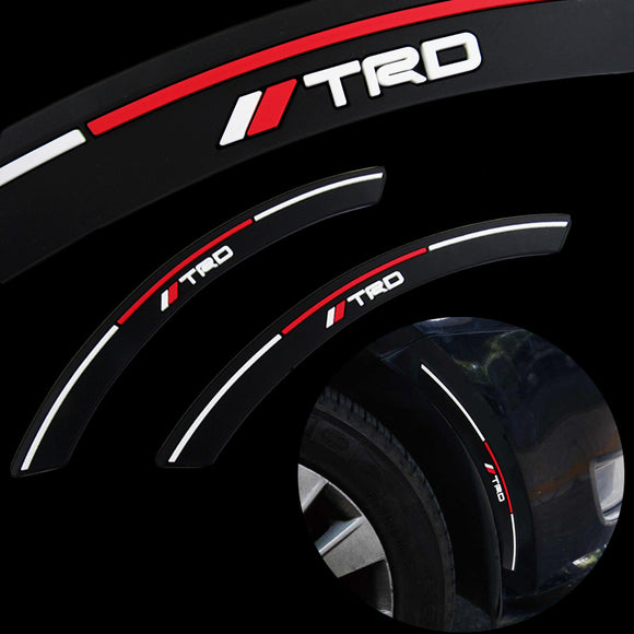 JDM TRD Fender Arch Trim Stickers Protector Car Wheel Eyebrow Strips Fits Toyota 2 pcs