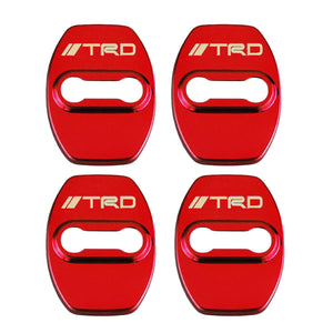 Red Stainless Steel Door Lock Door Striker Cover Set for TRD