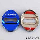 Blue Toyota C-HR 2016-2019 Stainless Steel Door Lock Door Striker Protective Cover Set - 4 pcs