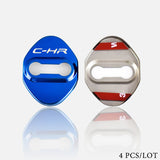 Blue Toyota C-HR 2016-2019 Stainless Steel Door Lock Door Striker Protective Cover Set - 4 pcs