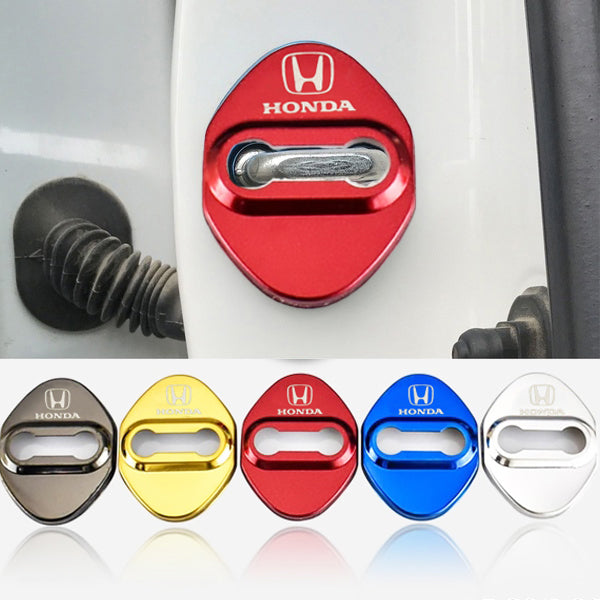 VIGORWORK 4-Piece Stainless Steel Car Door Lock Cover Set - For Honda CR-V, Civic, Accord, Fit & More