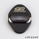 Black Mugen Stainless Steel Door Lock Door Striker Buckle Lock Protective Cover Set - 4 pcs
