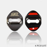 Black Mugen Stainless Steel Door Lock Door Striker Buckle Lock Protective Cover Set - 4 pcs